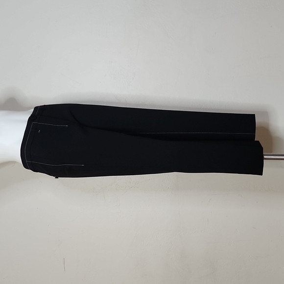 Helmut Lang Black Cropped Tailored Trousers with White Trim Size 6 - Picture 5 of 13